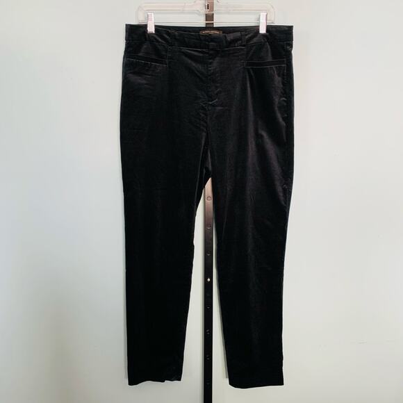 Banana Republic Sloan Black Velvet Pants Size 10 - Picture 2 of 7